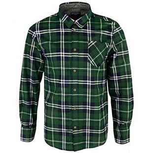 Brave Soul Men's 'Albert' Checked Long Sleeve Casual Shirt Green M