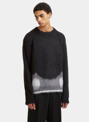 OAMC Moth Hem Alpaca Knit Sweater worn by David Rose (Daniel Levy