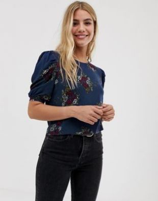 Parisian - Blouse manches courtes à fleurs | ASOS