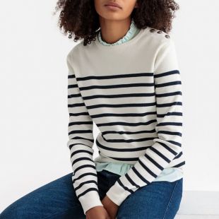 Pull marinière en fine maille coton