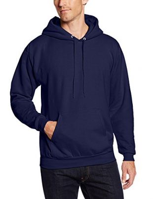 Hanes - Hanes Men's Pullover EcoSmart Fleece Hoodie, Navy, Medium