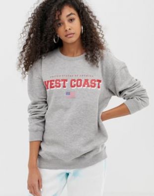 Daisy Street boyfriend sweatshirt with west coast print