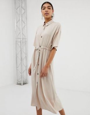 ASOS DESIGN midi shirt dress with button through | ASOS