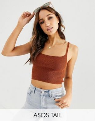 ASOS DESIGN Tall knit tank in natural look yarn | ASOS