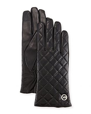 Michael Kors - Michael Kors Womens Quilted Leather Tech Gloves Black (XL)