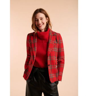 Veste Virginie tartan rouge à carreaux