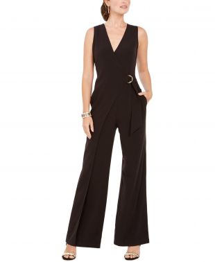 Vince Camuto D-Ring Belted Wrap Jumpsuit