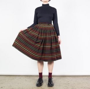 Jupe midi Lea rayée en bleu – Rixo Jupe midi Lea rayée en bleu – Rixo