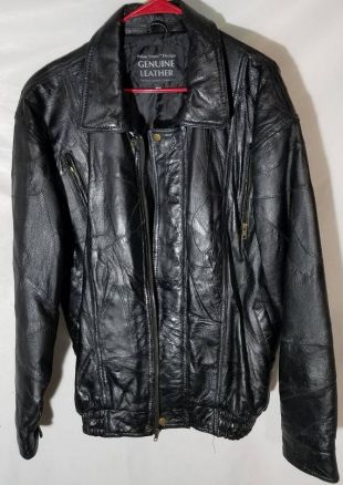 XL Giovanni Navarre Veste en cuir noir Homme Italian Stone Design
