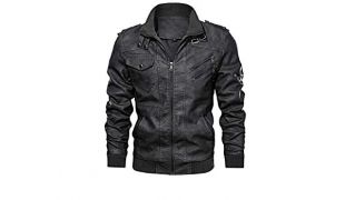LowProfile Men's Fashion Zipper Bomber Jacket Leather Motorcycle Punk Slim Fit Coat Stand Collar PU Outerwear