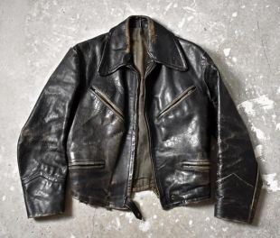 Vintage 30's Black Leather Short Model Mens Motorcycle Biker Jacket Made In Britian Vintage 30's Black Leather Short Model Mens Motorcycle Biker Jacket Made In Britian Vintage 30's