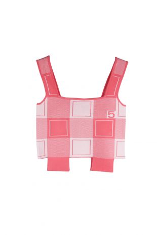 Pink And White Check Top