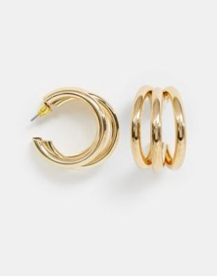 Créoles à trois anneaux  - Doré