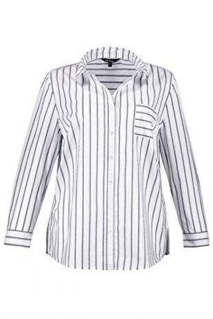 Ulla Popken Women's Plus Size Relaxed Fit Striped Shirt White Stripe 24/26 717783 20