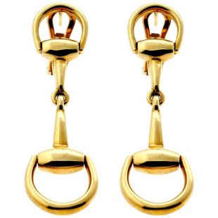Horsebit Gold Drop Earrings