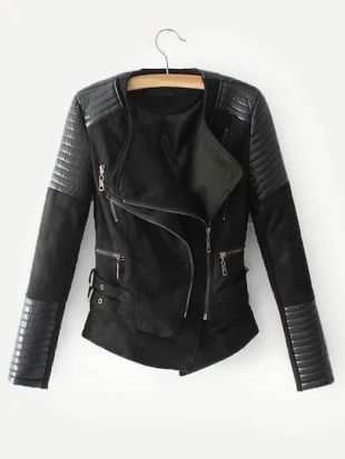 Veste similicuir et matelassé