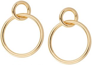 SHASHI Women's Circle Double Gold Plated Hoop Earrings