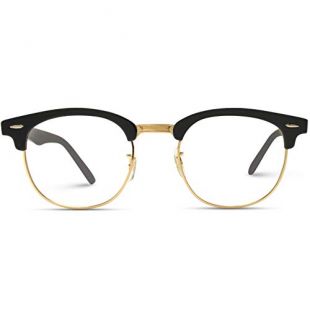 Vintage Inspired Classic Half Frame Horn Rimmed Clear Lens Glasses Optical Quality