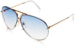 Porsche Design P8478 Iconic Sunglasses - Titanium Frame, Interchangeable Lenses (Blue Gradient & Brown), 63mm - View #9