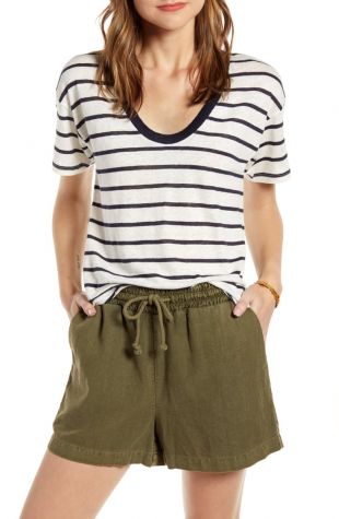 Treasure & Bond U-Neck Linen Tee | Nordstrom