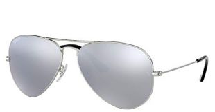 Ray-Ban AVIATOR MIRROR 58mm Silver w/ Polarized Grey Classic Sunglasses