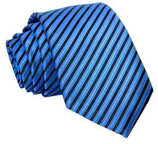 Scott Allan Men's Striped Necktie - Steel Blue