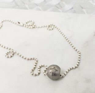 Star Bead sur Sterling Silver Ball Chain Necklace, Delicate Necklace, Star Necklace, Layering Necklace, Dainty Necklace, Gift For Her