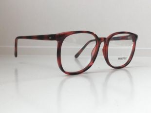 Réglisse: Vintage Lunettes - Lunettes surdimensionnées - Tortoise Brown Tan Clear Glasses - Clear Frame Demo Lenses - Deadstock NOS 124