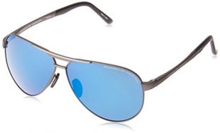 Porsche Design Titanium Sunglasses P8649 F Satin Gun 62-10 - Unisex