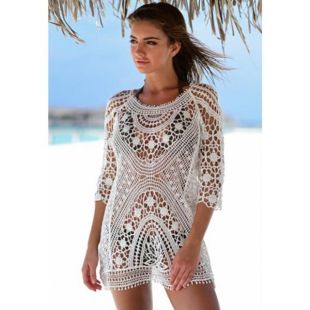 Robe de plage dos nu en dentelle