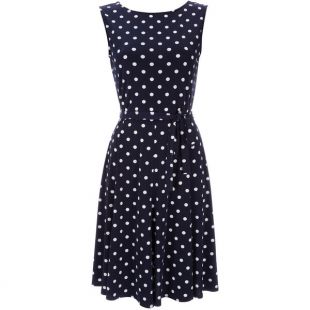 wallis - Wallis - Polka Navy Blue Dress