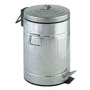 WENKO 18689100 Pobelle à Pédale New York Easy Close, 12 Litres, Métal, Mat, Ø: 25,5 x 42 cm
