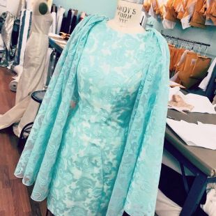 SPRING 2015 PAISLEY DRESS WITH CAPE