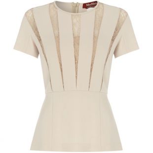 Max Mara Colibri Short sleeved lace peplum top