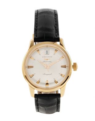 LONGINES 'CONQUEST HERITAGE', 18-CARAT ROSE GOLD AUTOMATIC WRISTWATCH, WORN BY RALPH FIENNES AS M