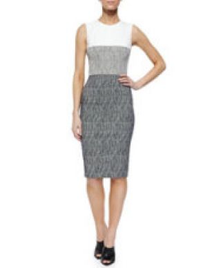 Sleeveless Colorblock Sheath Dress