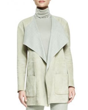Ralph Lauren Collection Helene Suede Drape-Neck Jacket