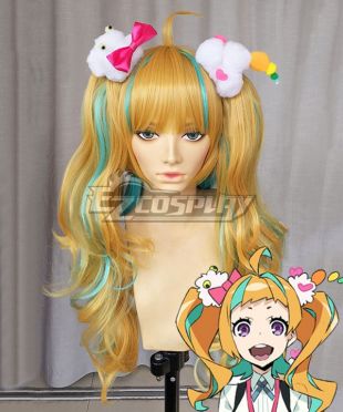 Kiznaiver Nico Niyama Golden Green Cosplay Wig
