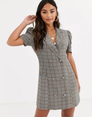 Robe Topshop Taille 12 - Coupe Bodycon Moulante à Carreaux - Manches Courtes - Occasion Très Bon état