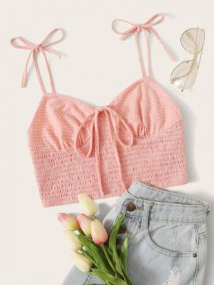 Top bustier à pois