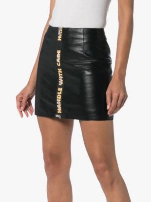 Handle With Care High Waist Leather Mini Skirt