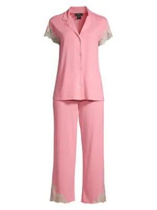 2-PieceLux Shangrila Pajama Set in Bright Pink