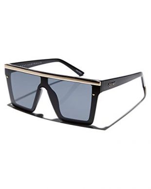 Quay - Quay Women's Hindsight With Gold Bar Sunglasses, Black/Gold ...