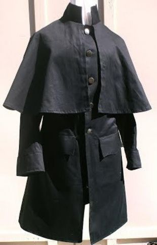 Mans Inverness Regency anglais paletot victorien Steampunk manteau avec Cape, en coton