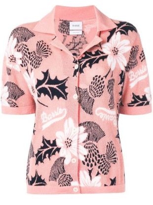 Cardigan à Manches Courtes Et Fleurs