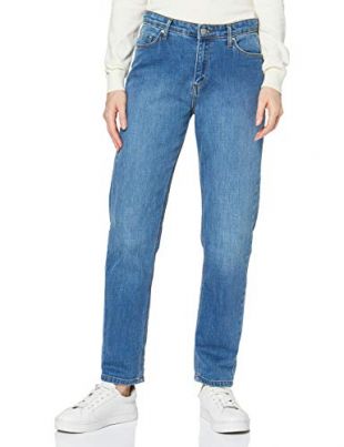 MERAKI Jean Boyfriend Doux Femme, Bleu (Dark Vintage), (Taille Fabricant: W37 x L32)
