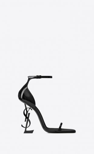 Opyum Sandales à talon Noir en cuir
