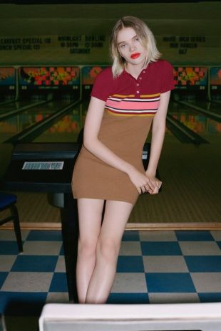 Striped Button-Down Polo Dress