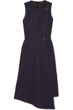 Asymmetric Wrap Effect Denim Dress