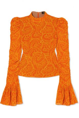 Puma Ruched Printed Georgette Top